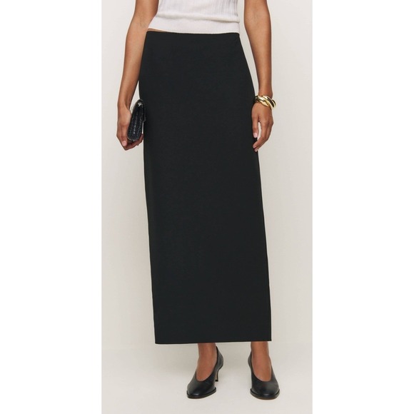 Jenni Kayne Dresses & Skirts - Jenni Kayne Ludlow Skirt Black Cotton Cashmere Knit Maxi‎ Column Skirt Size M